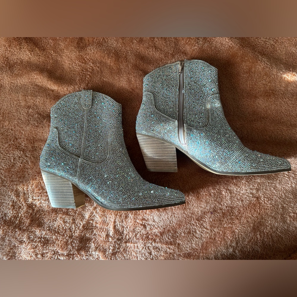 Matisse Sparkling Silver Ankle Booties